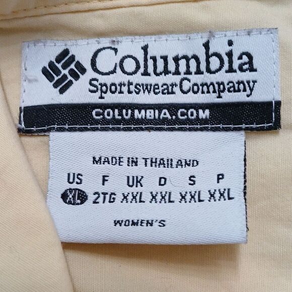 Columbia yellow button down sleeveless blouse top  Sz XL EUC - Picture 7 of 7